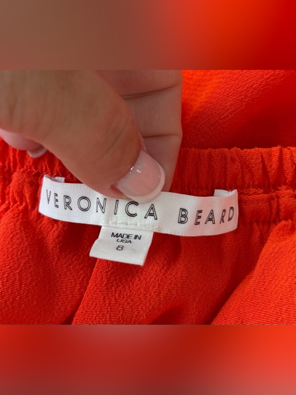 NEW Veronica Beard $395 Coast Ruffle Off-the-Shoulder Top in Orange Size 8 - Picture 5 of 8